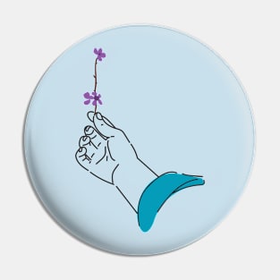 holding flowers Pin