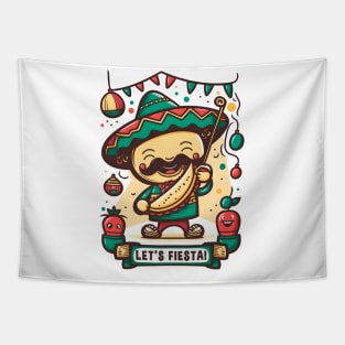 Let's Fiesta Cinco De Mayo Funny Mexican Tapestry
