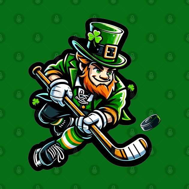 Irish American Hockey Player - St Patricks Day Funny Hockey by eighttwentythreetees