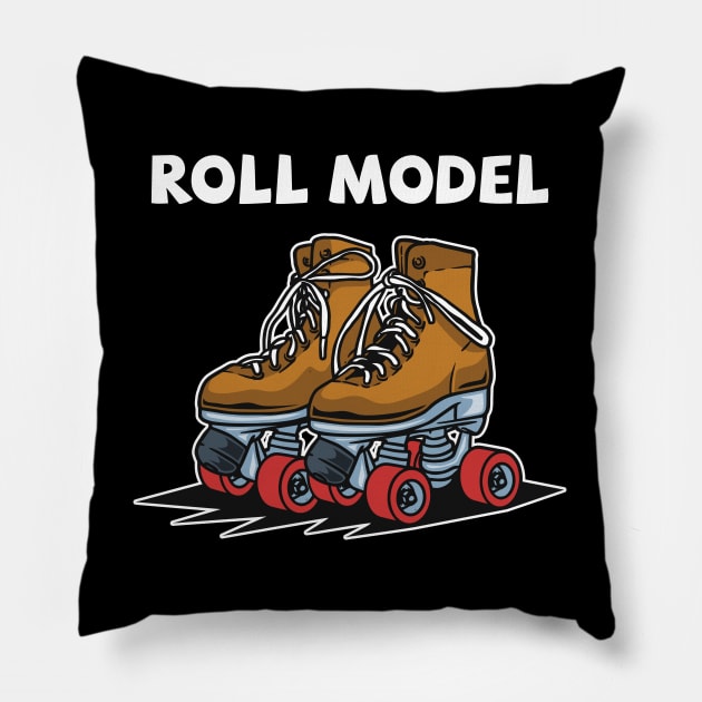 Roller Skating - Roll Model Pillow by Kudostees