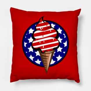 Stars and stripes USA Ice Cream Pillow