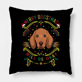 Merry Dogstmas Funny Dogs Pillow