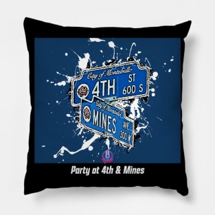 Party at 4th & Mines Street Sign Pillow