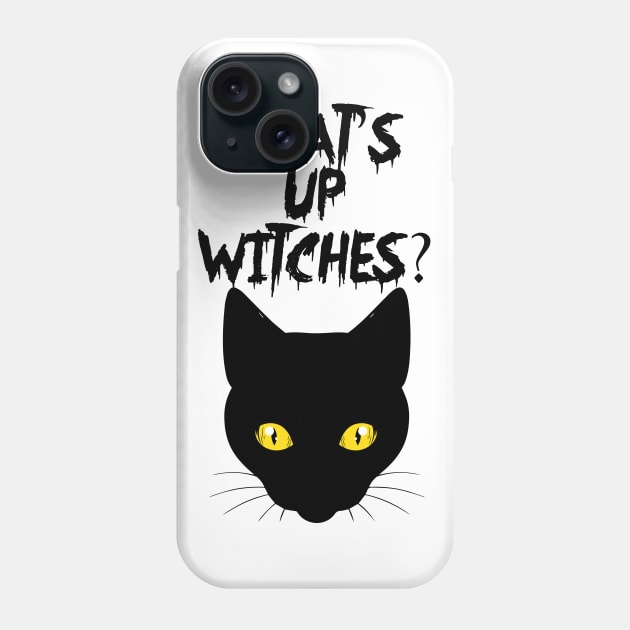 Halloween Funny Whats Up Witches Cat Kitten Phone Case by Lones Eiless