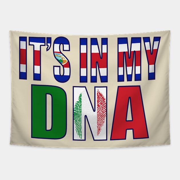 Costa Rican And Italian DNA Mix Flag Heritage Gift Tapestry by Just Rep It!!