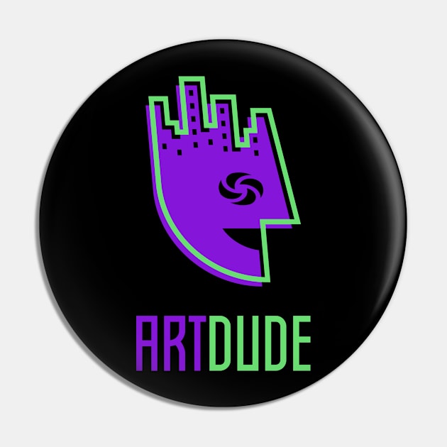 YourArtDude Logo In Purple And Lime Pin by yourartdude