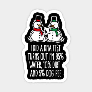 DNA test snowman funny Christmas Après ski snow Magnet