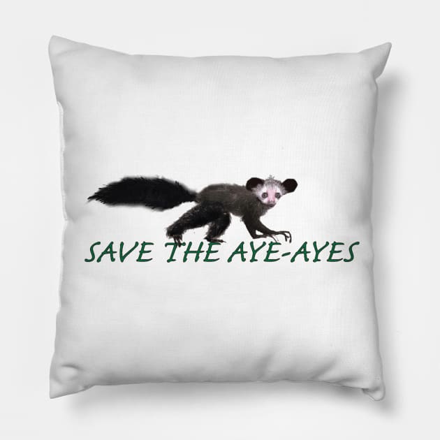 Sace The Aye-Ayes Pillow by Wickedcartoons