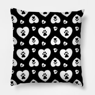 Dog Heart Black Pillow