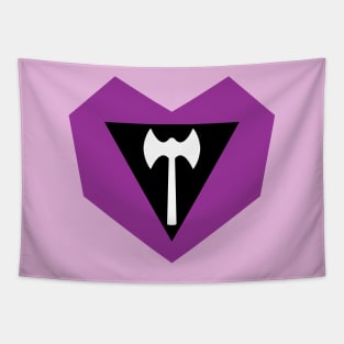 Labrys Lesbian Flag Geometric Heart Tapestry