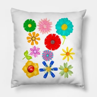 Enamel Flower Pins Pillow