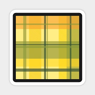 early summer plaid in happy yellow, orange and juicy green seamless pattern Magnet