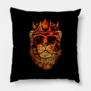 Lion fiery Head sunglasses king Golden Crown Pillow