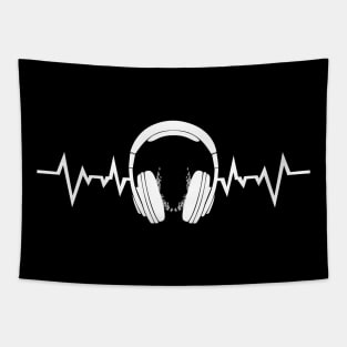 Music Heartbeat Sound Love Headphones Heart Rate Tapestry