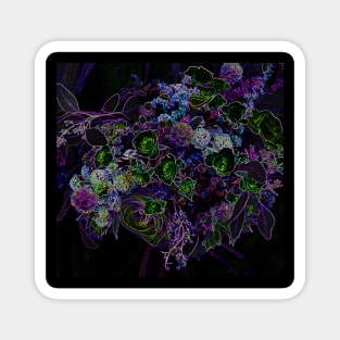 Black Panther Art - Flower Bouquet with Glowing Edges 10 Magnet