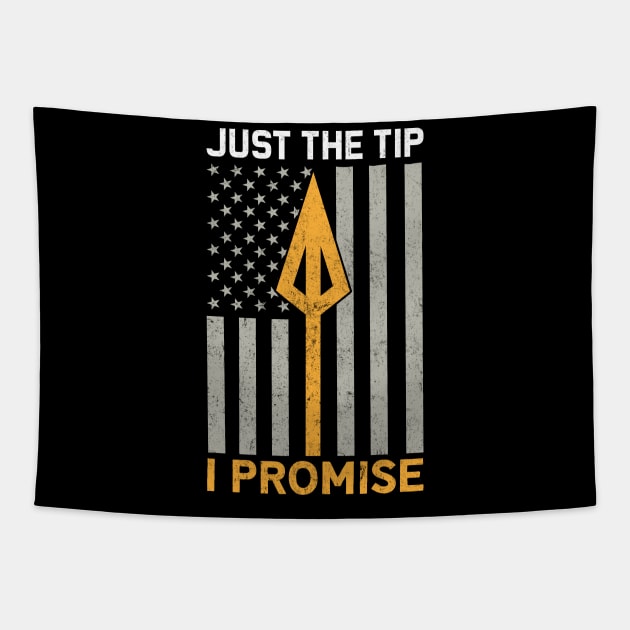 Just The Tip Archery Lover USA Flag Tapestry by busines_night