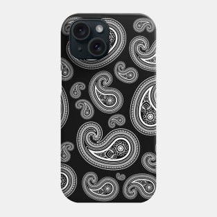 Paisleys on black Phone Case