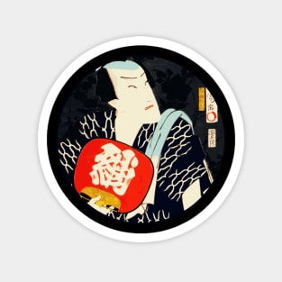 Kabuki Theatre Actor With Red Fan by Toyohara Kunichika #3 Magnet