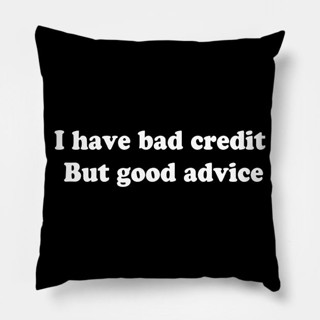 I have bad credit  But good advice Pillow by TheCosmicTradingPost