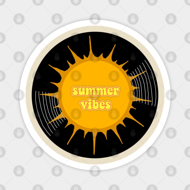 Vinyl - Summer Vibes Sun Magnet by SwasRasaily