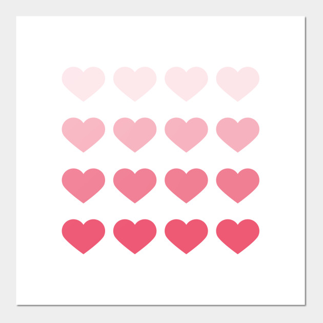 pink ombre hearts hearts posters and art prints teepublic