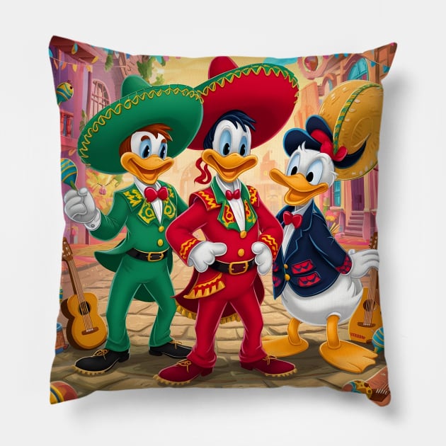 The Three caballeros Pillow by Florian Sallo