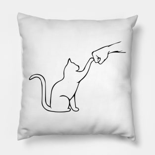 Fist bump Cat Tshirt Pillow