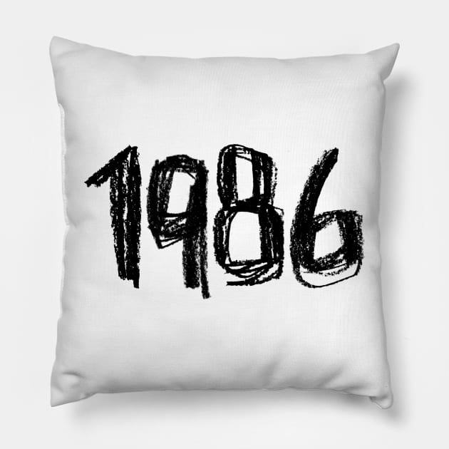 1986 Legend, Birthay Birth Year 1986 Pillow by badlydrawnbabe