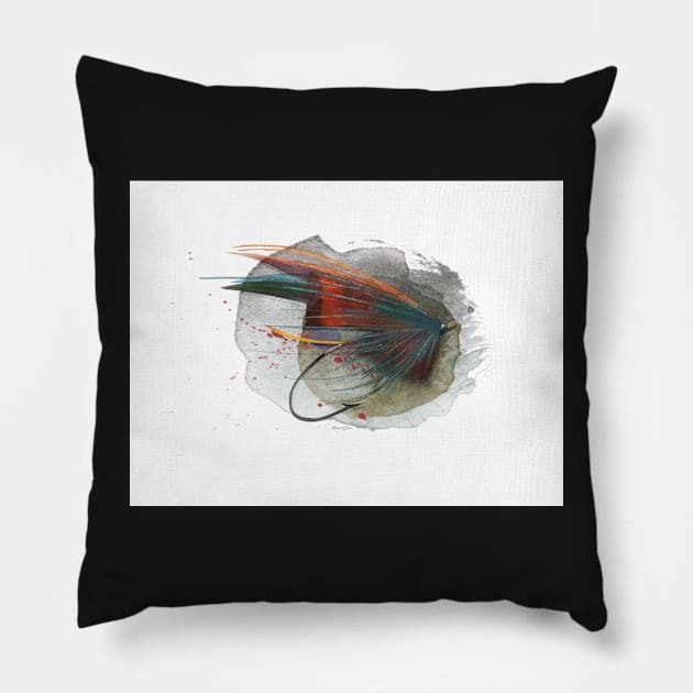 Salmon Fly No.4 Pillow by MikaelJenei