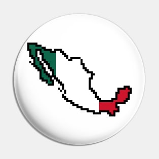 8-bits Mexico Map Flag Pin