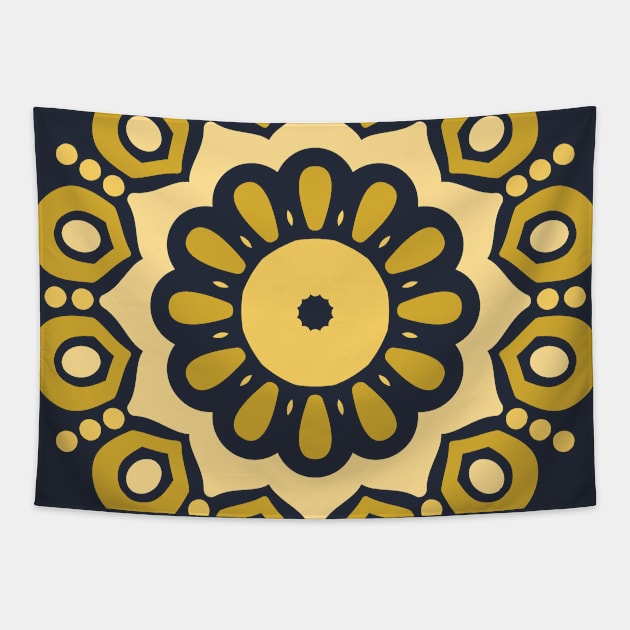 Gold Spiral Mandala Deux Tapestry by machmigo