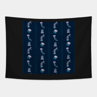 Vertical Swim Ocean Blue Tapestry