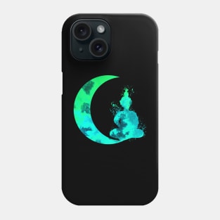 Turquoise Crescent Moon and Buddha Phone Case