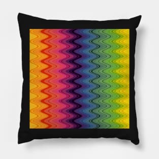 Rainbow waves pattern vertical Pillow