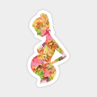 Pregnant woman  autumn silhouette Magnet