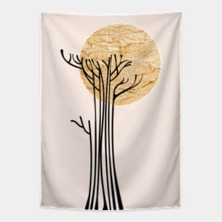 New Beginnings - Black & Gold Tapestry