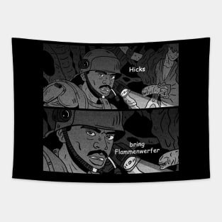 Hicks Bring Flammenwerfer Tapestry