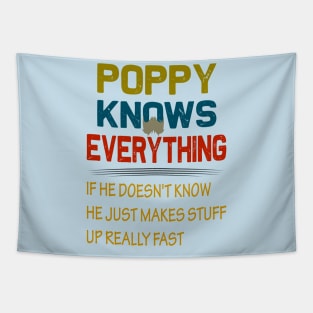 poppy knows everything..fathers day gift Tapestry