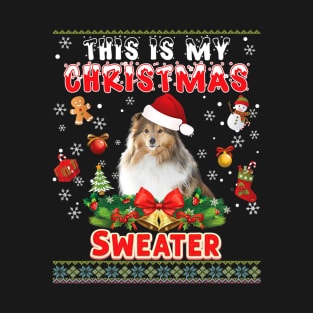 This Is My Christmas Sweater Shetland Sheepdog Dog T-Shirt