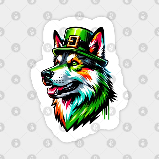 Czechoslovakian Vlcak Celebrates Saint Patrick's Day Magnet by ArtRUs