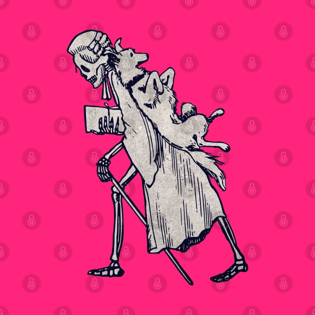 Skeleton Poet Piggyback Dog - Funny Skeleton Halloween by vystudio