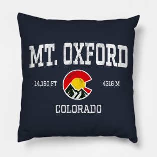 Mt Oxford Colorado 14ers Vintage Athletic Mountains Pillow