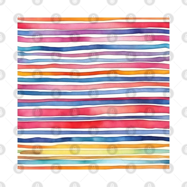 Watercolor stripes, colorful pattern by craftydesigns