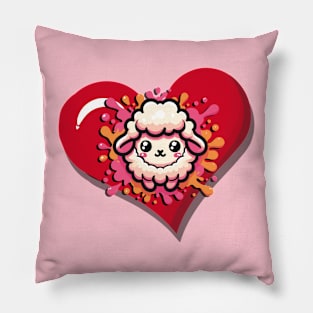 Valentine's Heart Sheep Pillow