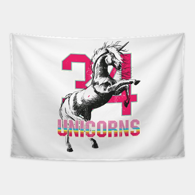 Unicorns T-shirt Tapestry by Bintook