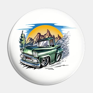 Lowrider Green Vintage Pickup Truck Pin