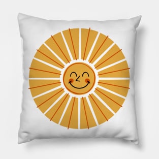 Boho Sun Smile Retro 70s Pillow