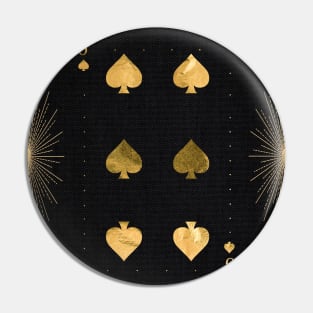 Six Pikes - Golden playing cards Pin