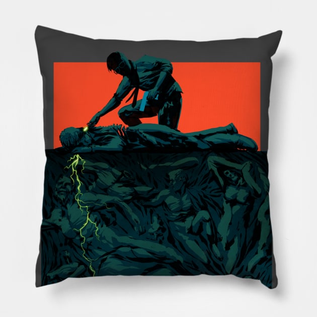 Re-animator Herbert West Pillow by Kotolevskiy