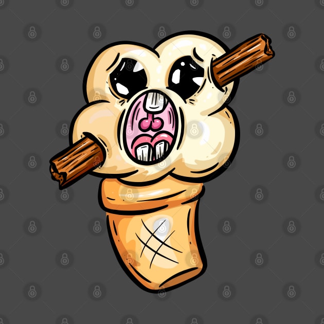 Ice Scream Ice  Cream 99 Flake Cartoon Character by Squeeb Creative